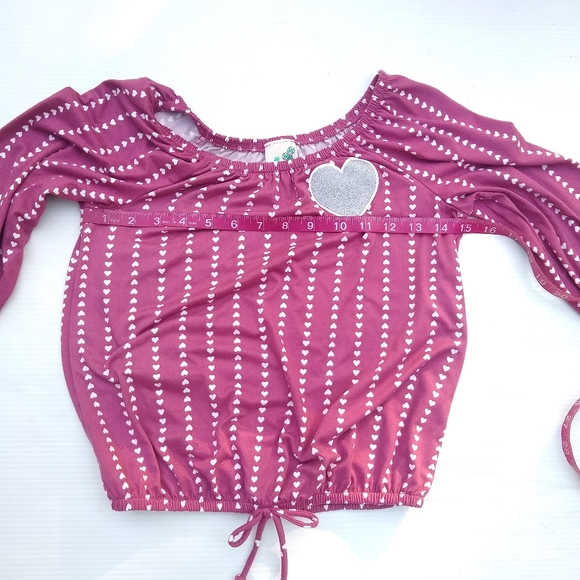 LILY BLEU girls polkadot heart pheasant blouse - Picture 6 of 7